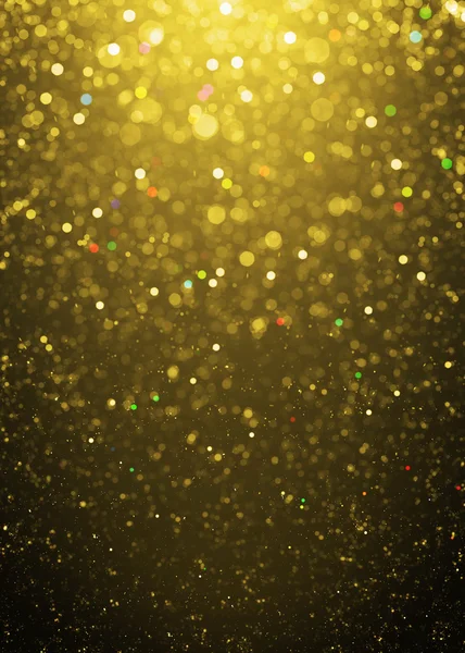 Defocused gold sparkle glitter lights background — Stock Photo, Image