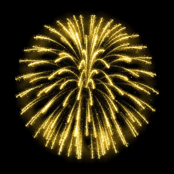 Gold glittering sparkle fireworks — Stock Photo, Image