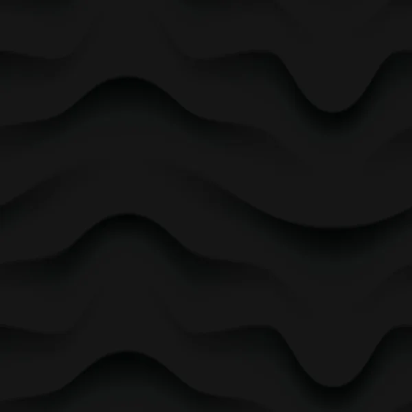 Dark black seamless texture. Wavy background — Stock Vector