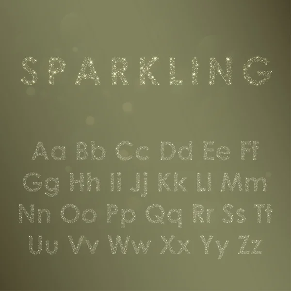 Gold glittering alfabet van sparks — Stockvector