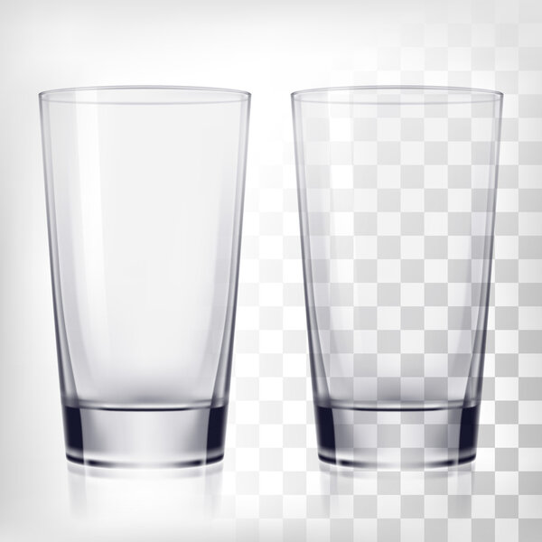 Empty drinking glass cups mock-up