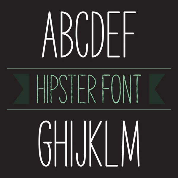 Moderno hipster mínimo fuente alfabeto conjunto A a M Negrita — Vector de stock