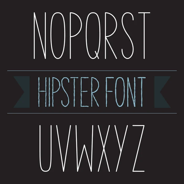 Moderne minimale hipster lettertype alfabet verzameling N aan regelmatige Z — Stockvector