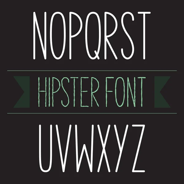 Moderne minimale hipster lettertype alfabet verzameling N Z Bold — Stockvector