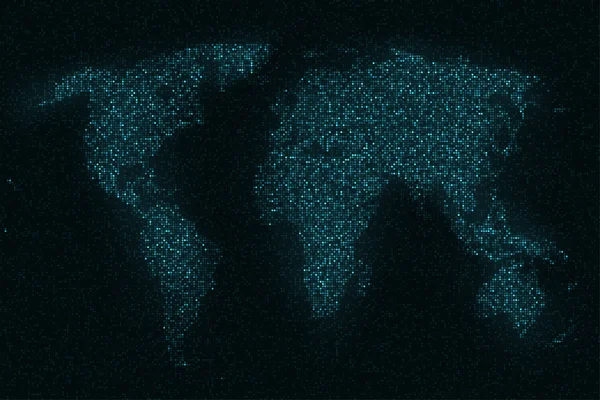 Mapa do mundo de lantejoulas brilhantes sobre fundo preto —  Vetores de Stock