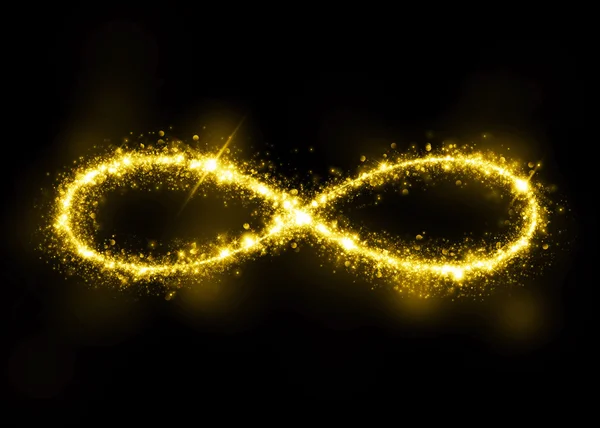 Gold glittrande stjärna damm infinity loop — Stockfoto