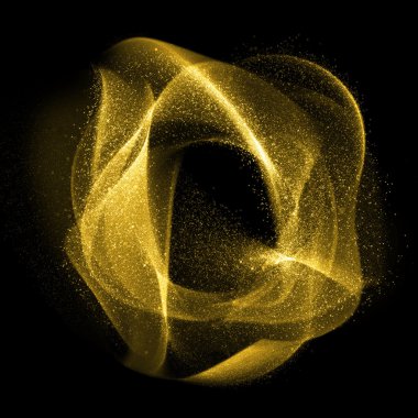 Altın ışıltılı dalgalı yıldızlı gaz Fraktallar