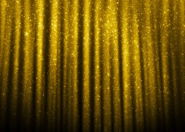 Altın pırıltılı glitter perdeler
