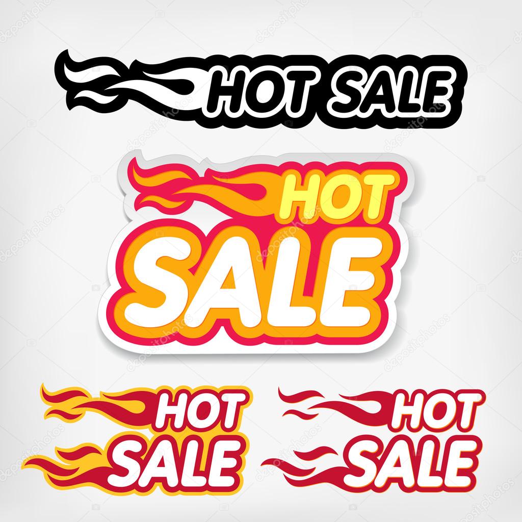 Vector price reduction tags. Hot Sale concept