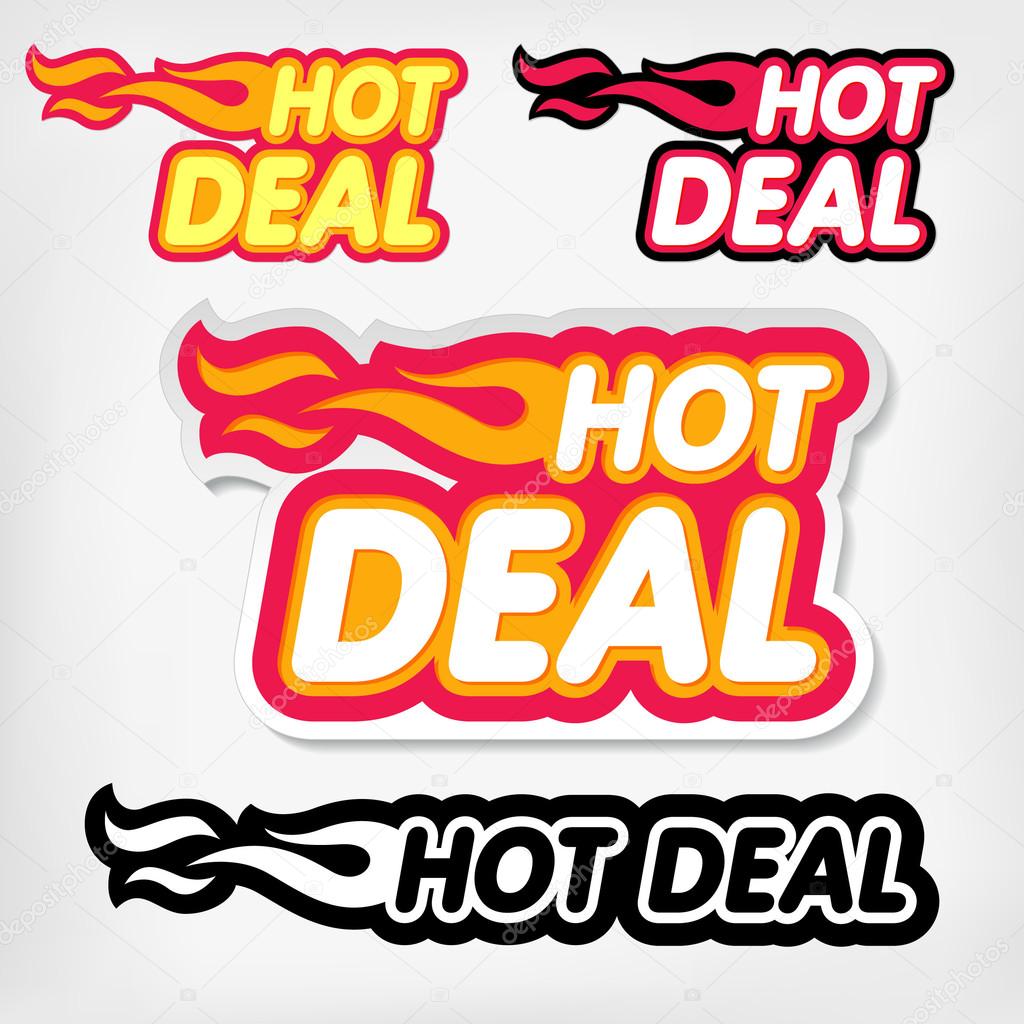 Vector price reduction tags. Hot Deal concept