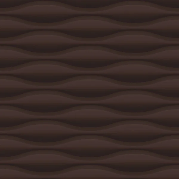 Panel ondulado de chocolate marrón textura sin costura de fondo . — Archivo Imágenes Vectoriales