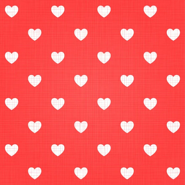 Patrón de corazones sin costuras en textura de lino — Archivo Imágenes Vectoriales
