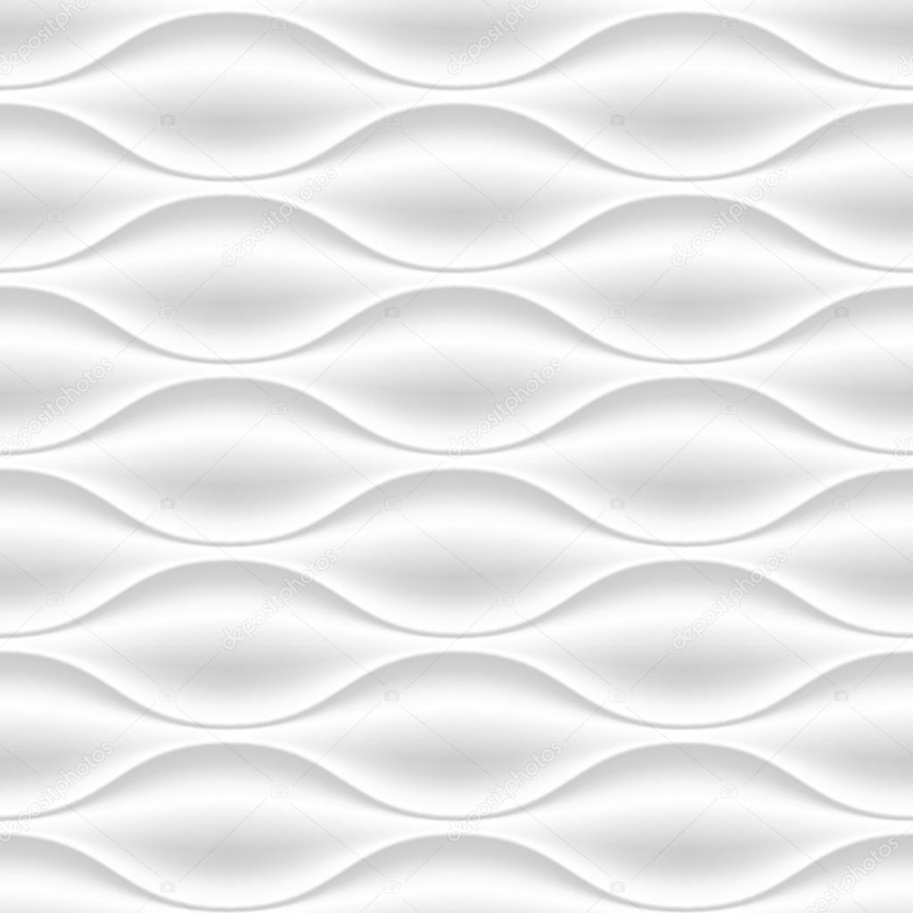 White wavy panel seamless texture background.