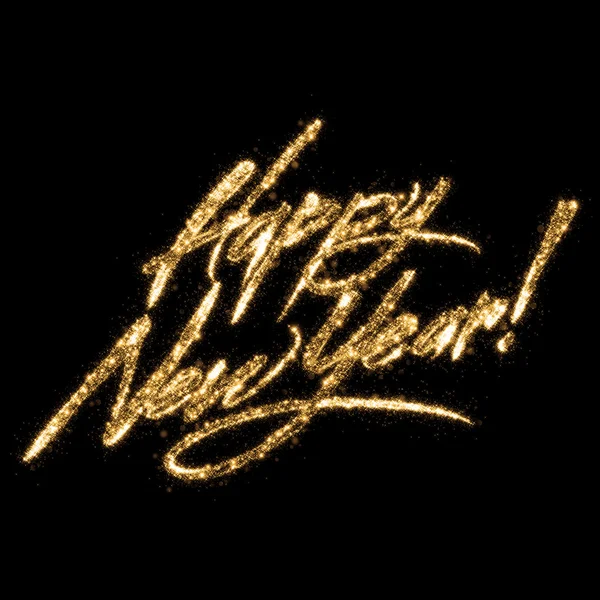 Błyszczące złote piśmie szczęśliwego nowego roku — Zdjęcie stockowe