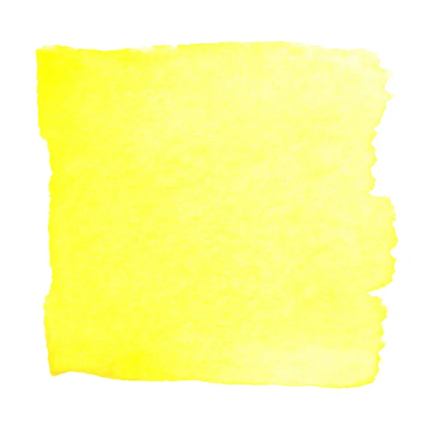 Gelbe Aquarell abstrakte quadratische Malerei — Stockvektor