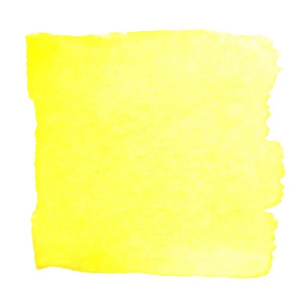 Amarelo aquarela pintura quadrada abstrata —  Vetores de Stock