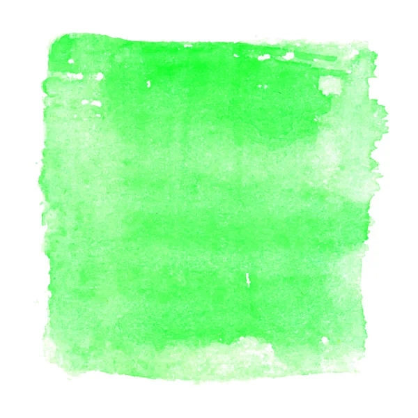 Acuarela verde pintura cuadrada abstracta — Vector de stock