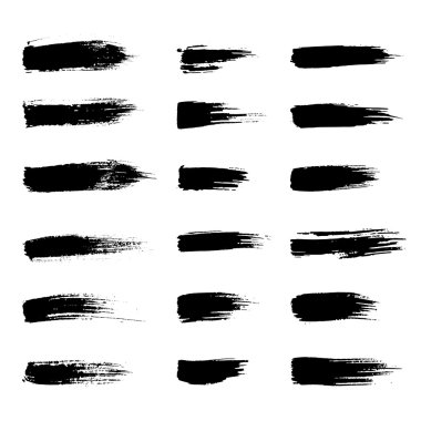 Vektör hadnpainted fırça darbeleri kümesi.