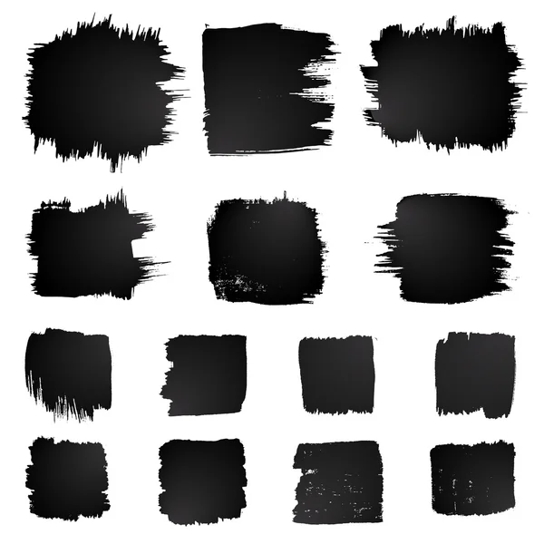 Set of vector hadnpainted brush strokes. — Stock Vector