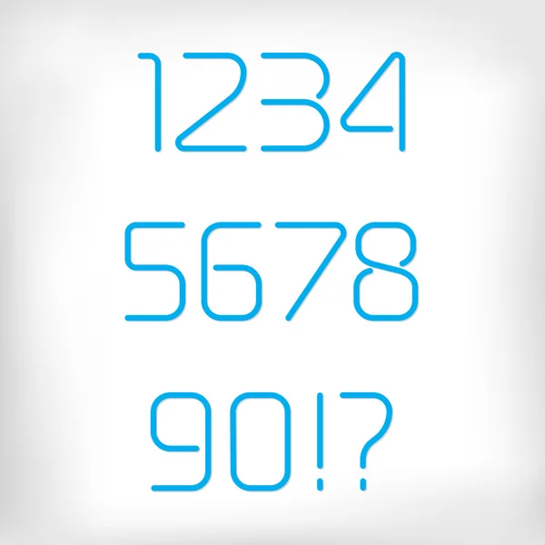 Moderno set di numeri alfabetici arrotondati minimi . — Vettoriale Stock