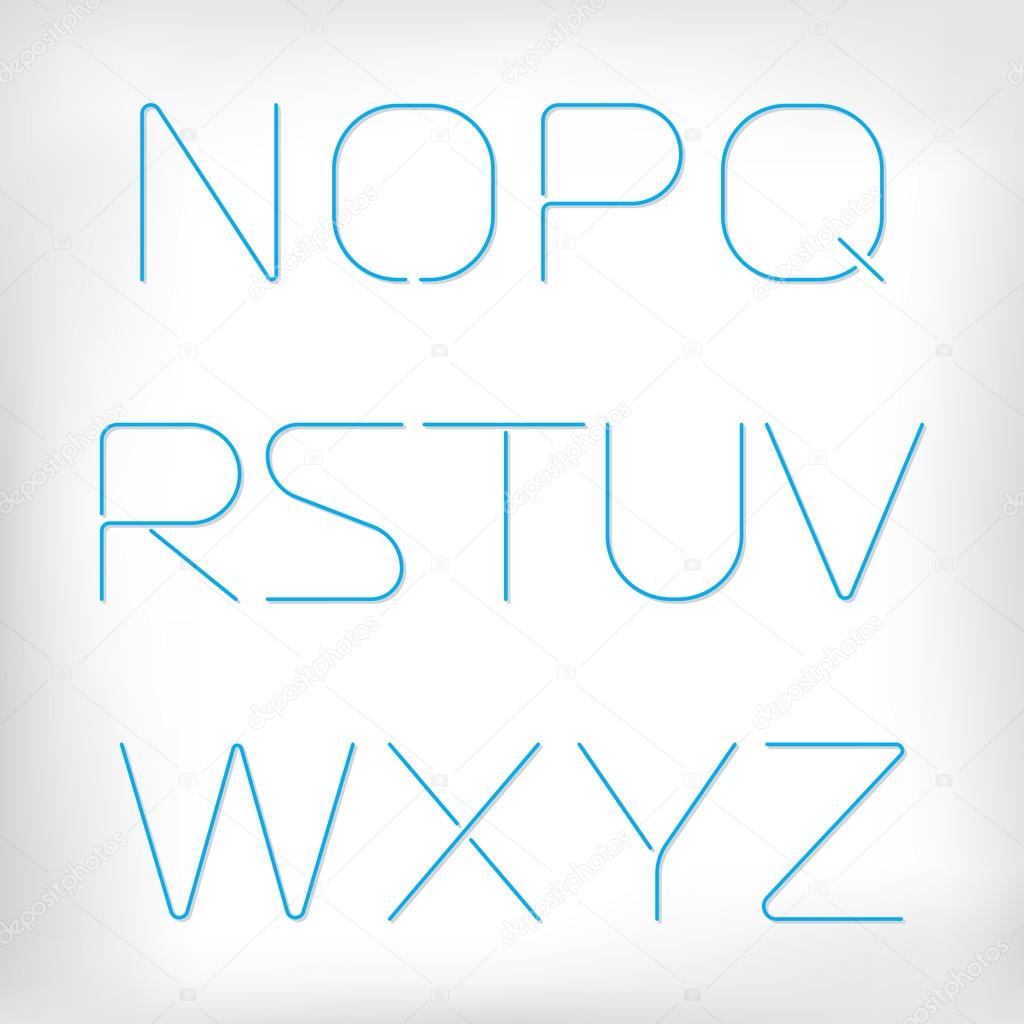 Modern minimal rounded font alphabet set.