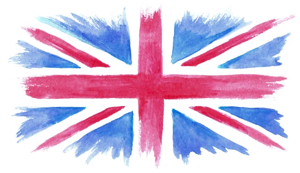 Acuarela pintada bandera de Gran Bretaña —  Fotos de Stock