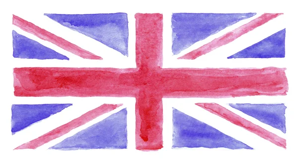 Watercolor painted flag of Great Britain — Stock Photo, Image