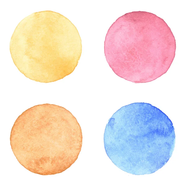 Kolekce akvarel různobarevné kruhy — Stock fotografie