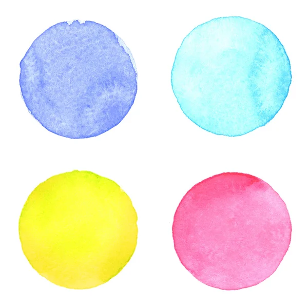 Watercolor multicolored circles collection — Stock Photo, Image