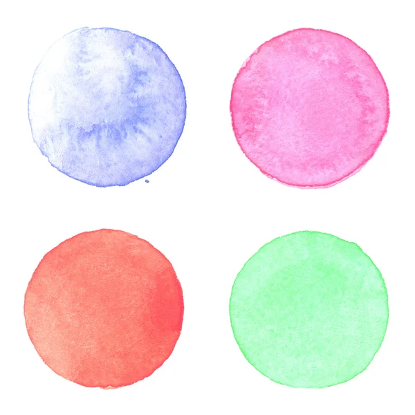 Akvarell mångfärgade cirklar samling — Stockfoto