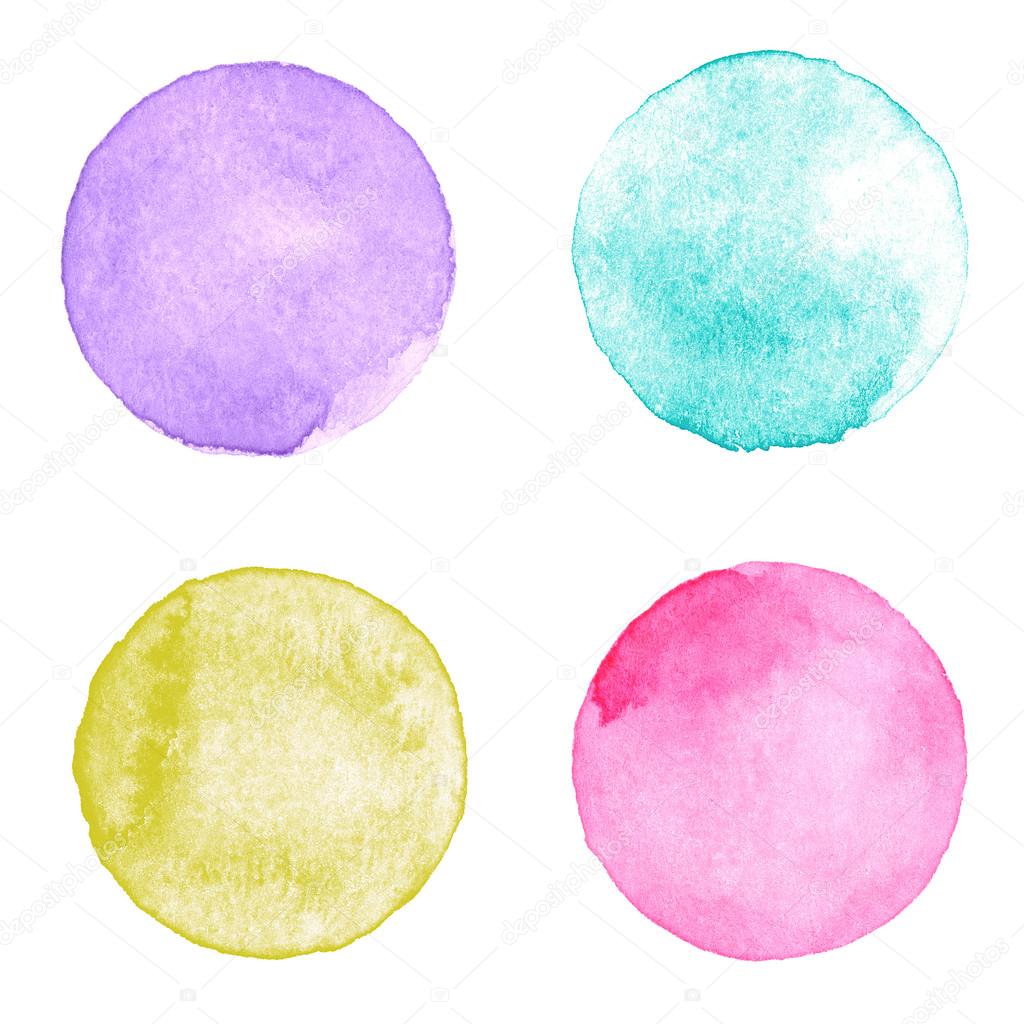 Watercolor multicolored circles collection