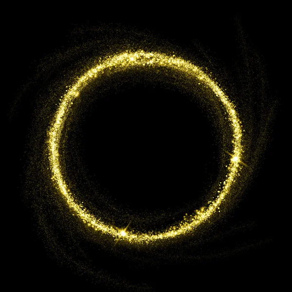 Ouro cintilante círculo de poeira estrela — Fotografia de Stock