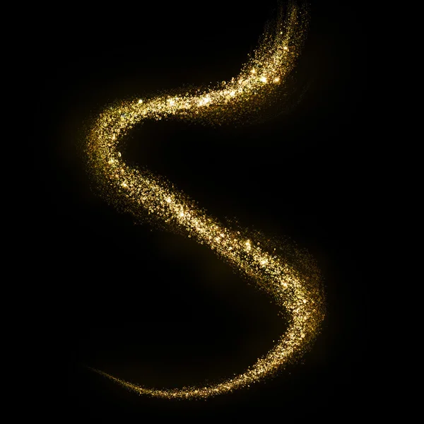 Glittering gold cosmic dust tail — Stock Photo, Image