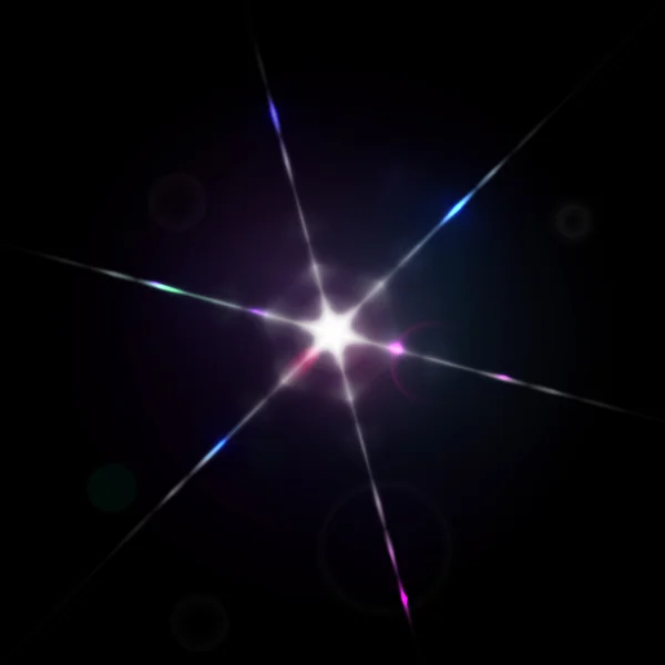 Estrella brillante con difracción de luz — Vector de stock