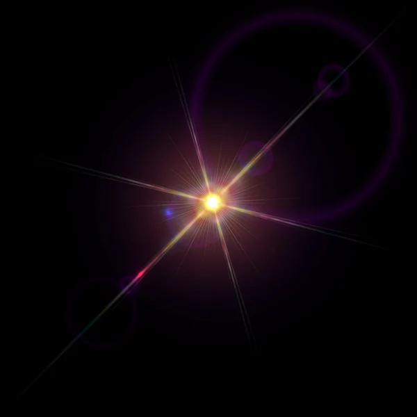 Estrella brillante con difracción de luz — Vector de stock