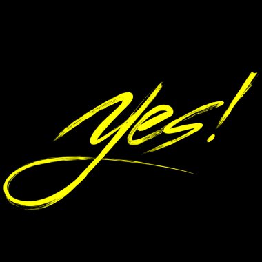 Evet yazma vektör renk fırça boyalı