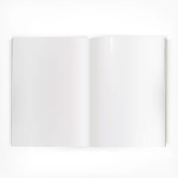 Ouvrir catalogue blanc brillant double page propagation — Image vectorielle