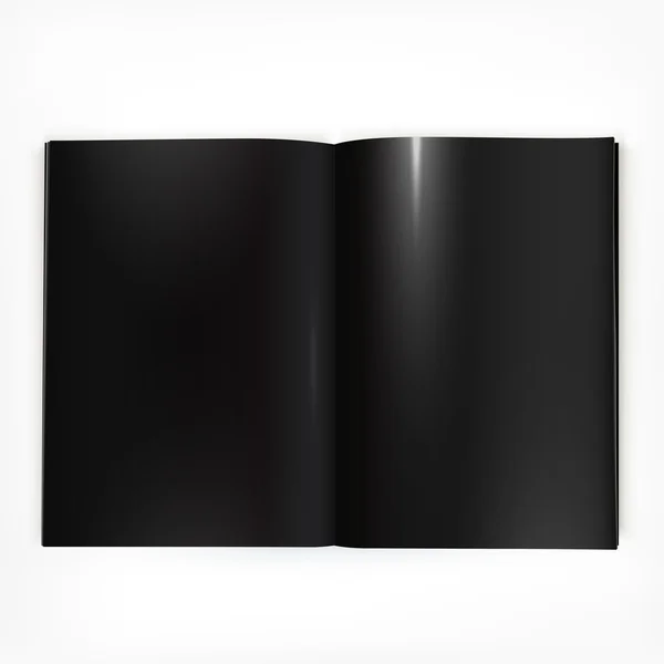 Ouvrir catalogue noir brillant double page propagation — Image vectorielle