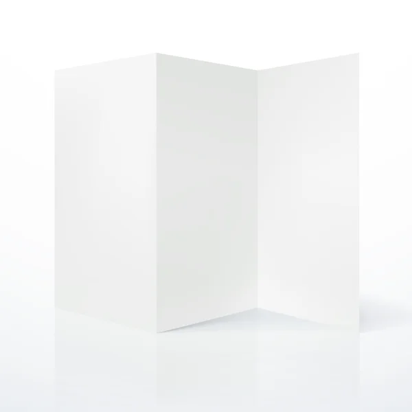 Folleto de papel plegado blanco en blanco — Vector de stock