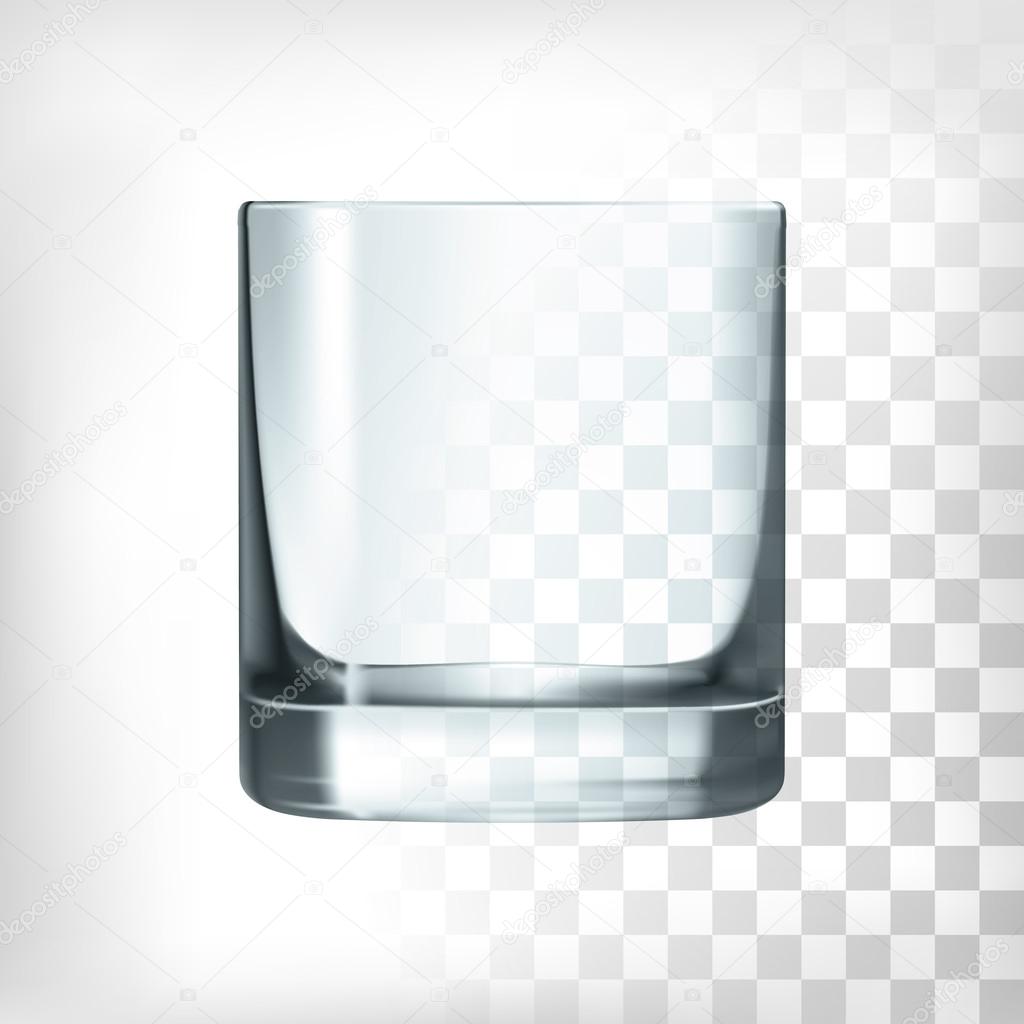 Empty drinking whiskey glass cup