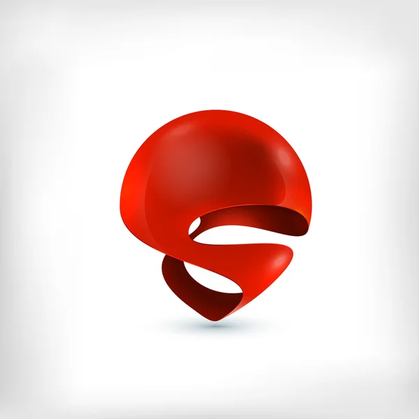 Absztrakt 3d gömb twirled ikon — Stock Vector