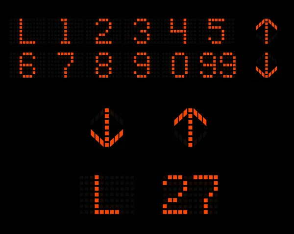 Номери ліфта стрілки світлодіодний індикатор — стоковий вектор