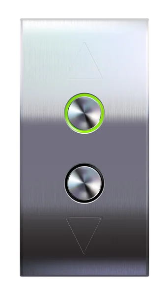 Elevator buttons on metal panel — Stock Vector