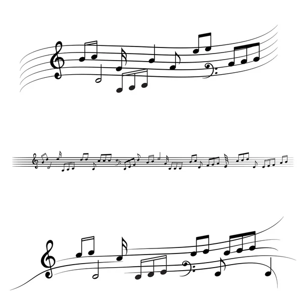 Conjunto de notas musicales vectoriales — Archivo Imágenes Vectoriales