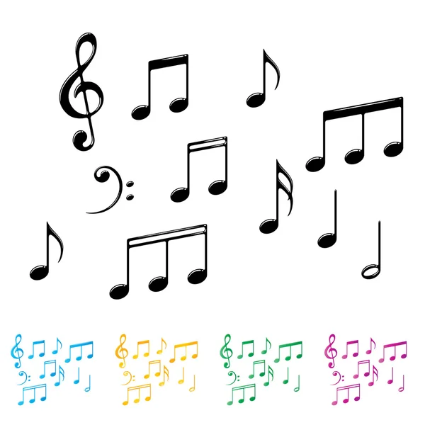 Conjunto de notas musicales vectoriales — Vector de stock