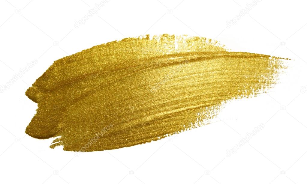 Gold paint brush stroke. 