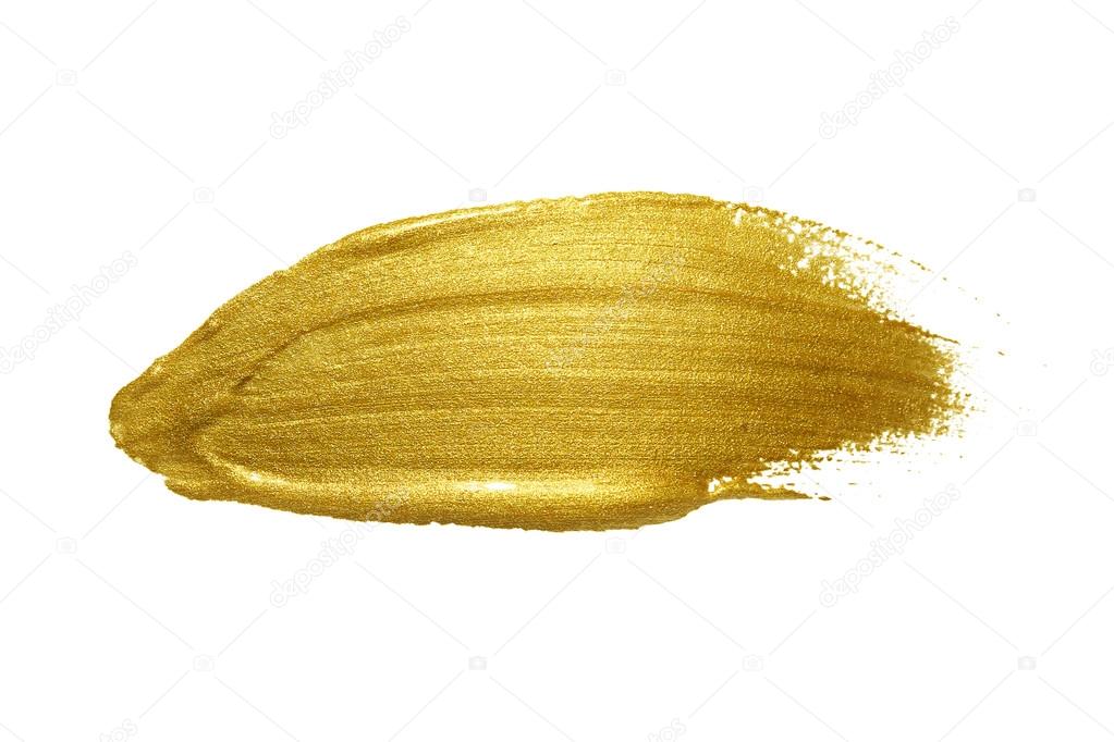 Gold paint brush stroke. — Stock Photo © ronedale 91353902