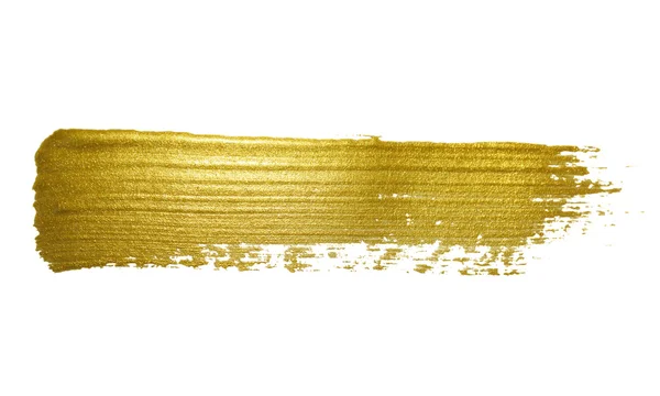 Pinselstrich mit Goldfarbe. — Stockfoto