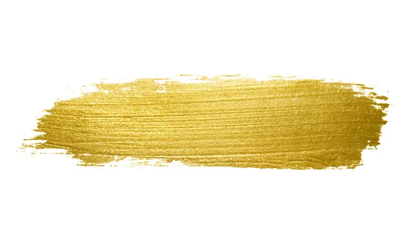 Gold paint brush stroke. — Stock Photo, Image