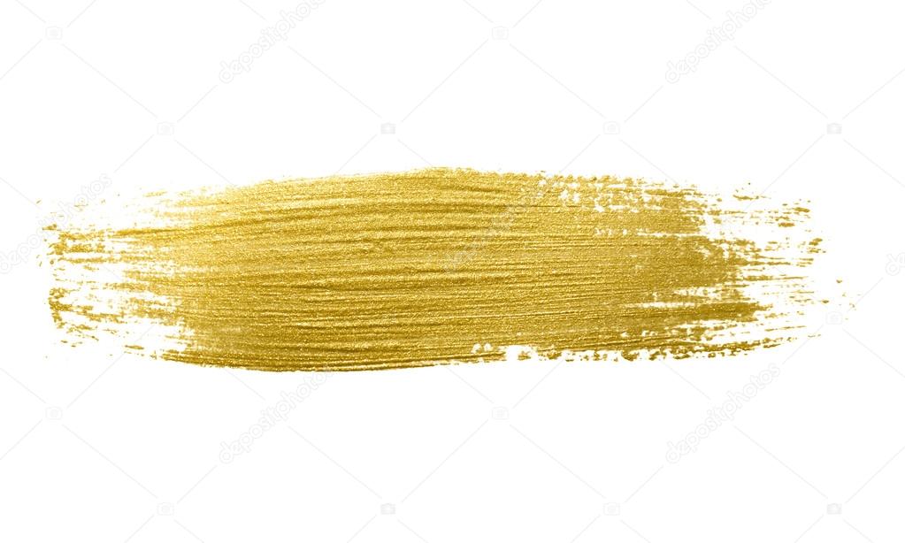 Gold paint brush stroke.